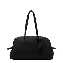 Grained Leather Tote - Black