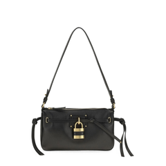 Paddington Mini Lambskin Shoulder Bag - Black