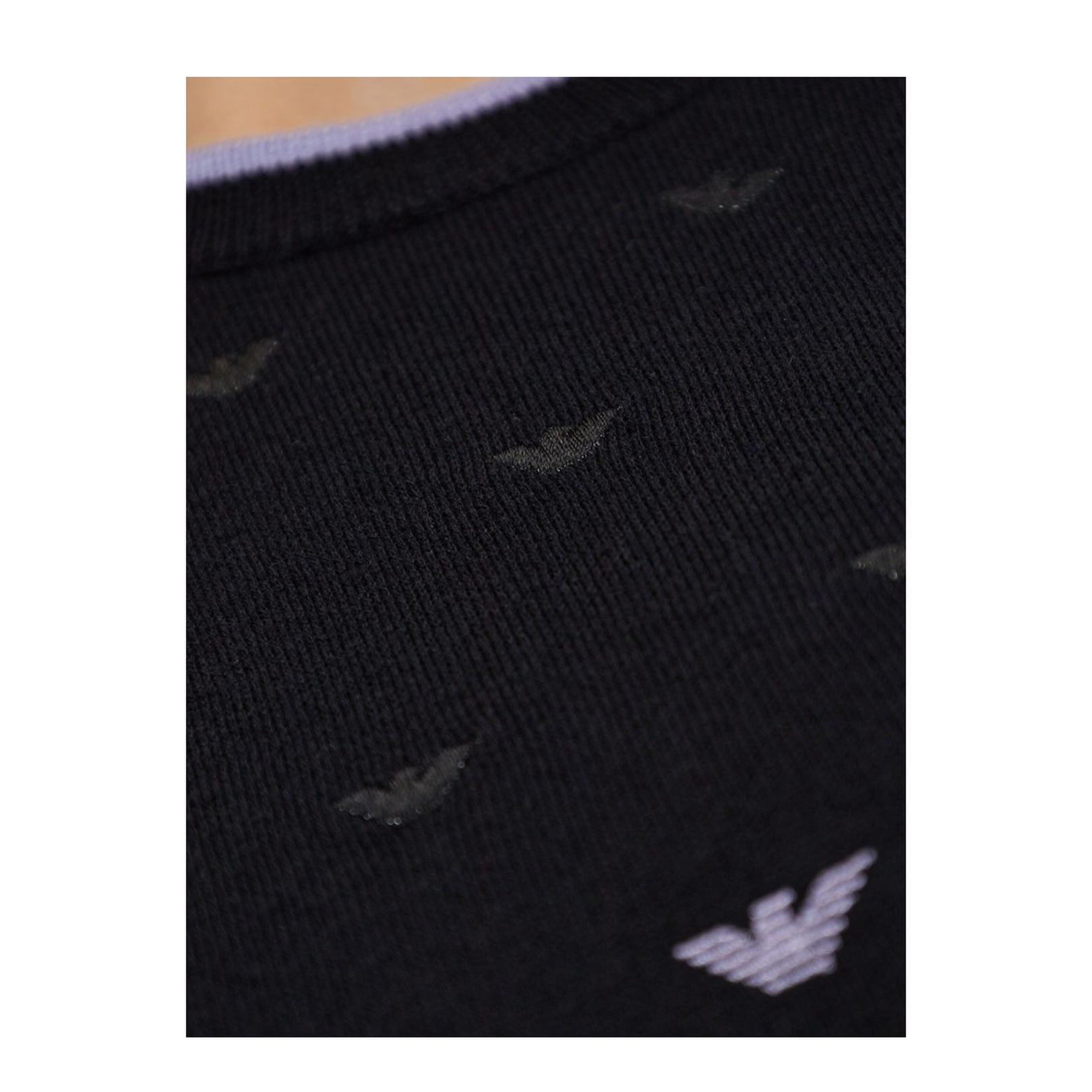 Jumper with all-over micro eagle embroidery
