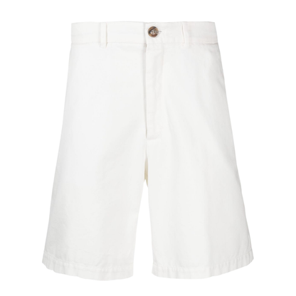 White Cotton Bermuda Shorts