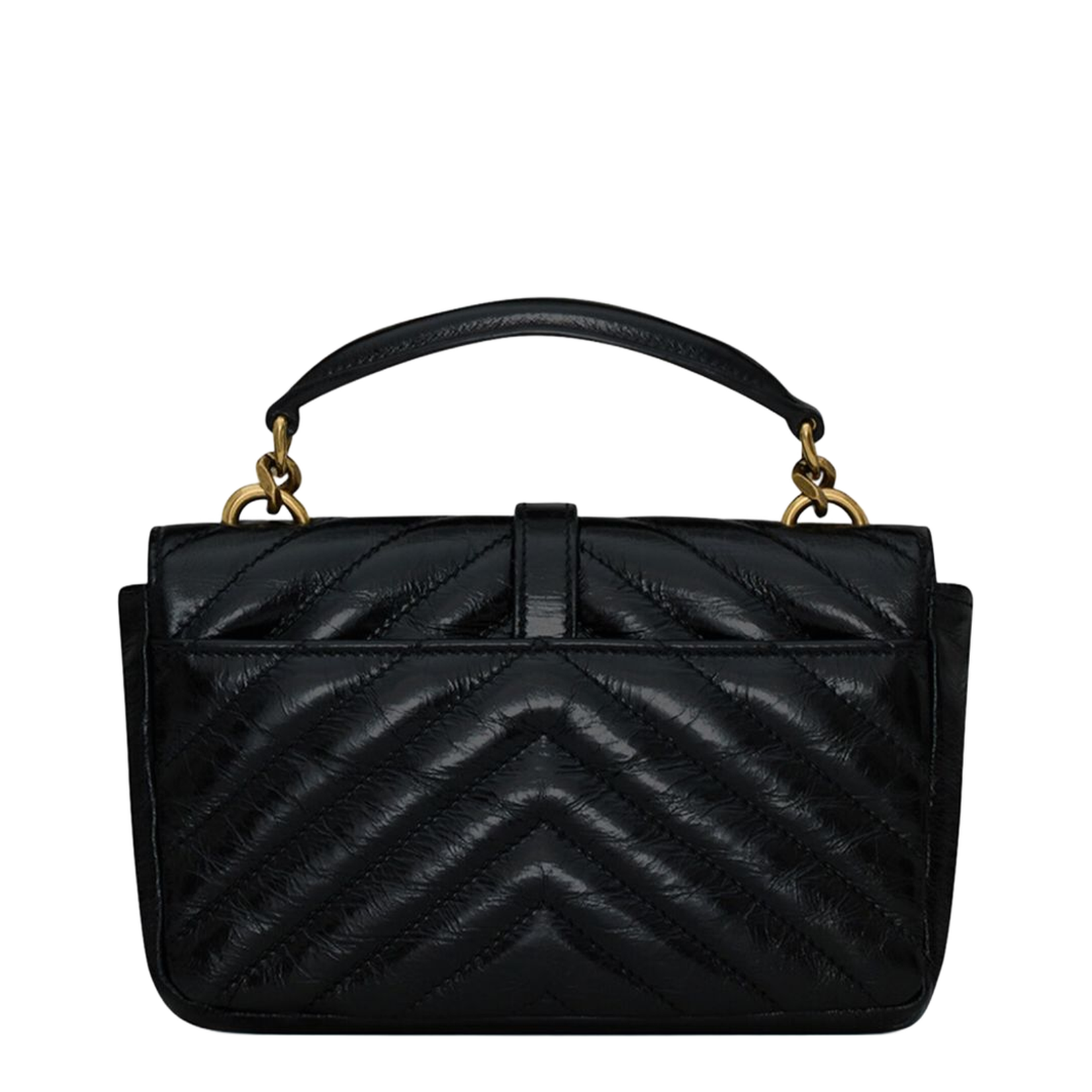 College Mini Leather Shoulder Bags - Black