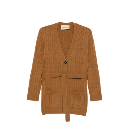 MAYFEYR - Valentino - Cable-Knit Belted Cashmere Cardigan - BKA16DAB910R
