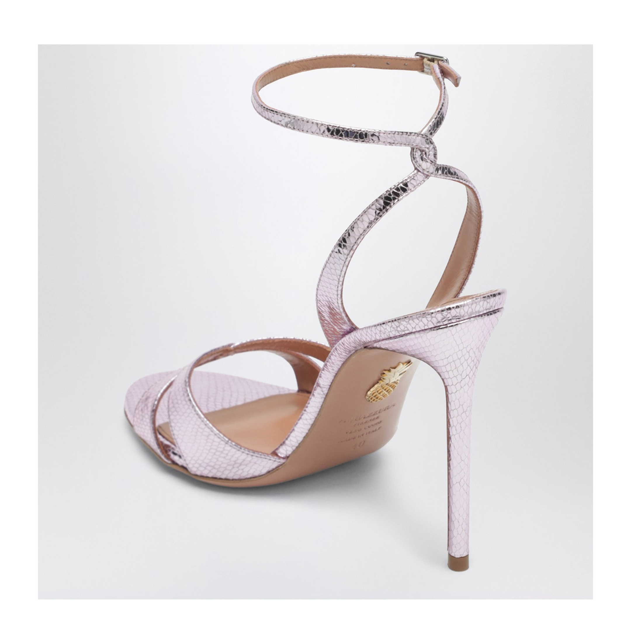 You and I Sandals in Light Blue Metallic Leather