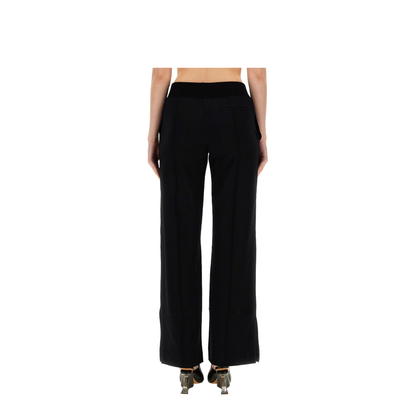 Black Polyamide Blend Sporty Pants