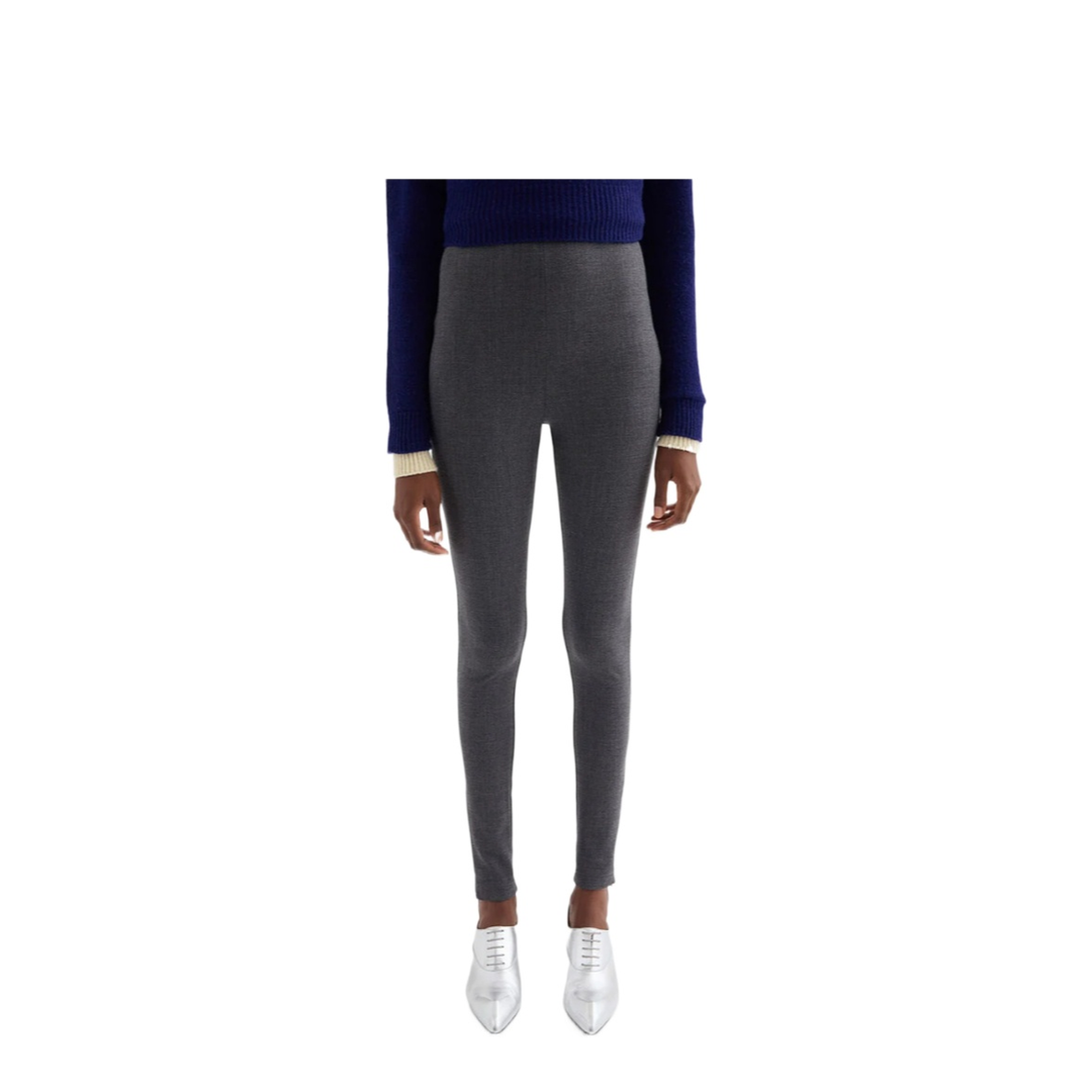 Black Stretch Virgin Wool Blend Pant