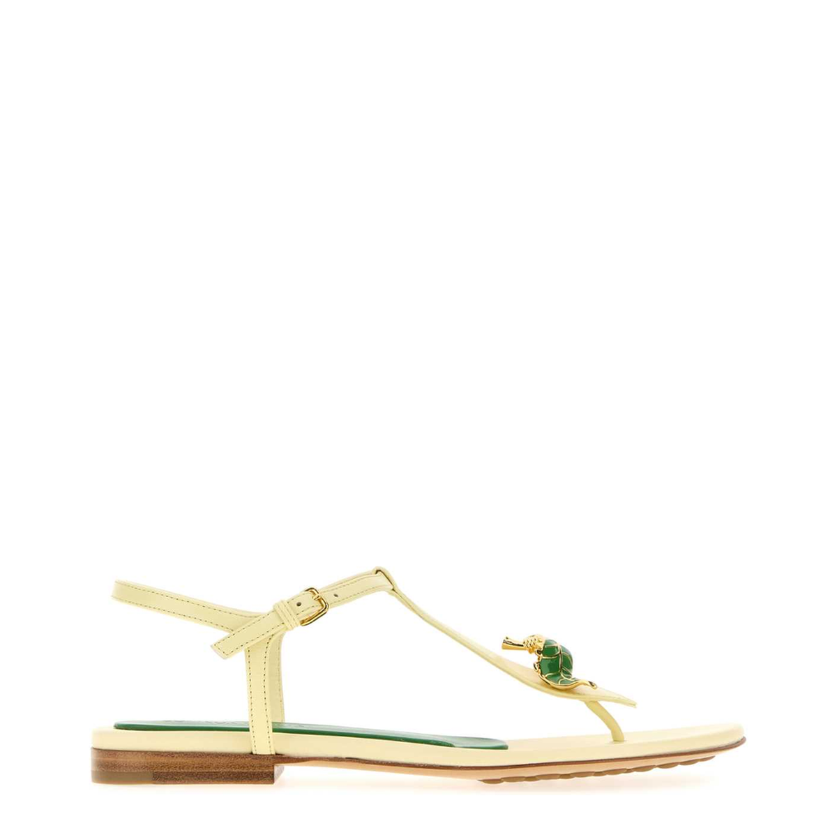 MAYFEYR - Bottega Veneta - Pastel Yellow Leather Rana Flora Sandals - 837846V1TR07105