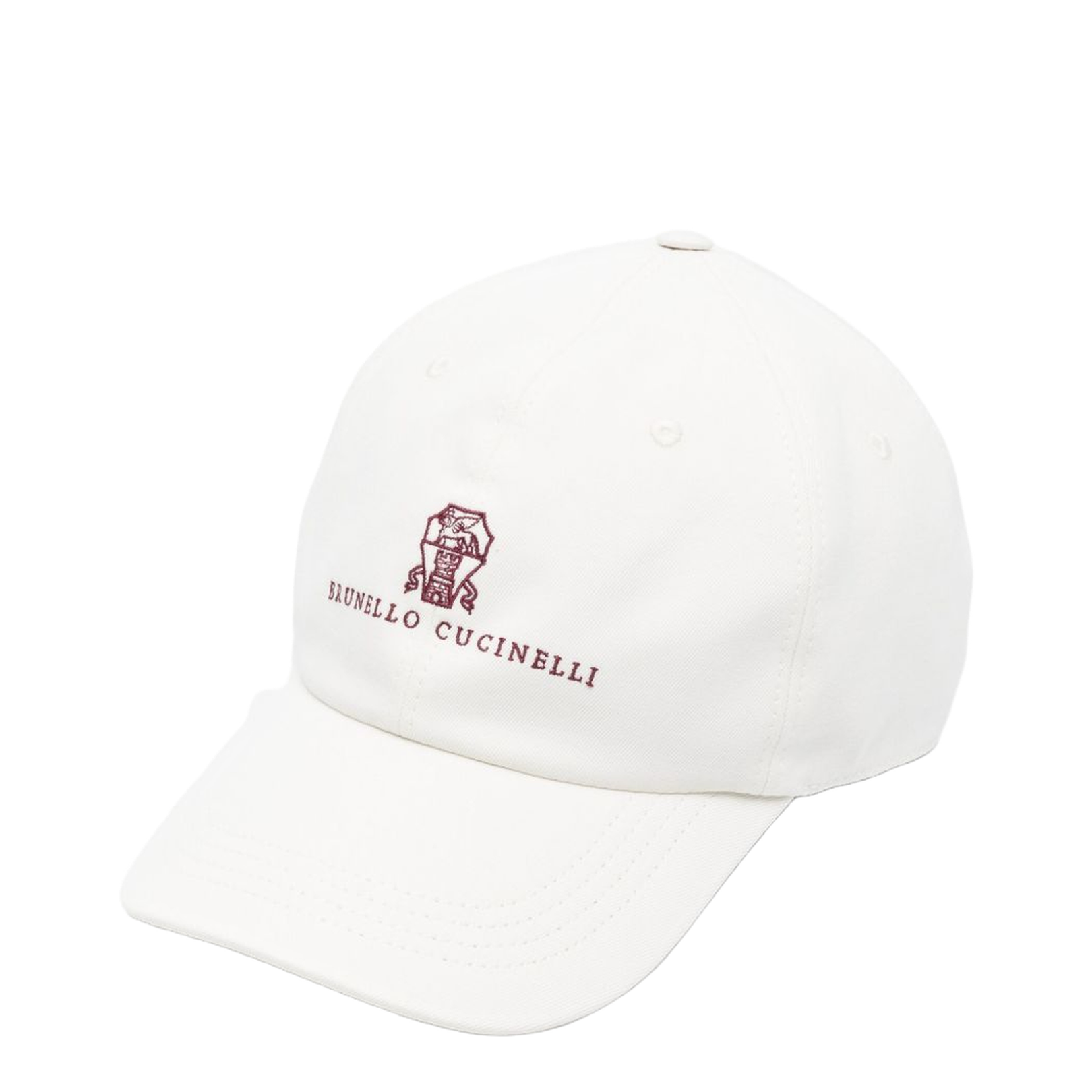 White Cotton Gabardine Baseball Cap