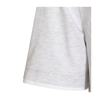 T-Shirt with Faux-Layering in Pearl Grey