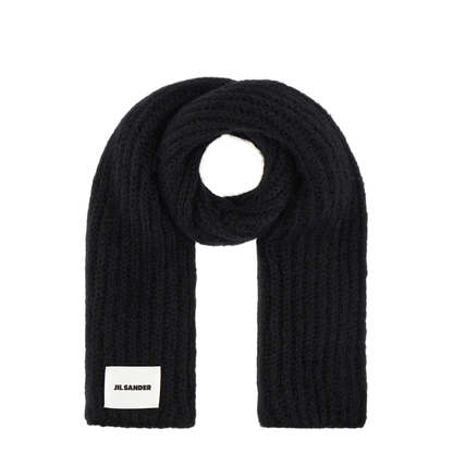 Black Wool Blend Scarf