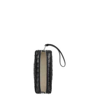 Intrecciato Small Leather Wallet - Black