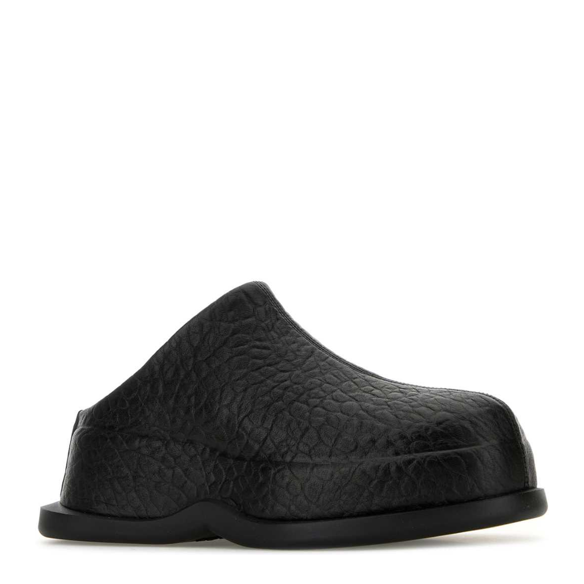 MAYFEYR - Alexander Mcqueen - Black Leather Wave Slippers - 808137WIACE1000