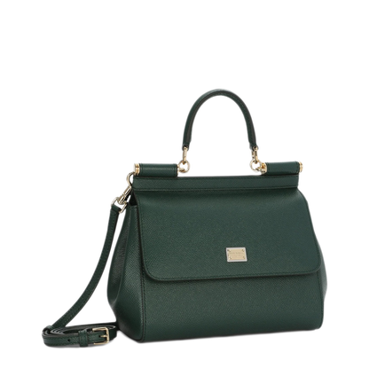 Sicily Small Calfskin Top-Handle Bag - Green