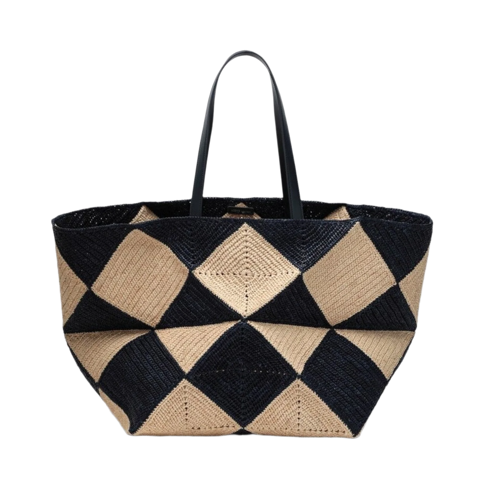 XXL Puzzle Fold Tote in Raffia Blue