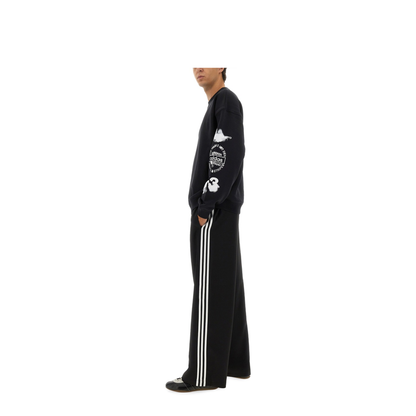 Black Drawstring Fastening Wide Leg Trousers