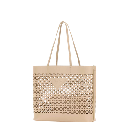 Sand Leather Shopping Bag