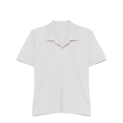 Light Grey Split Neck Short Sleeves