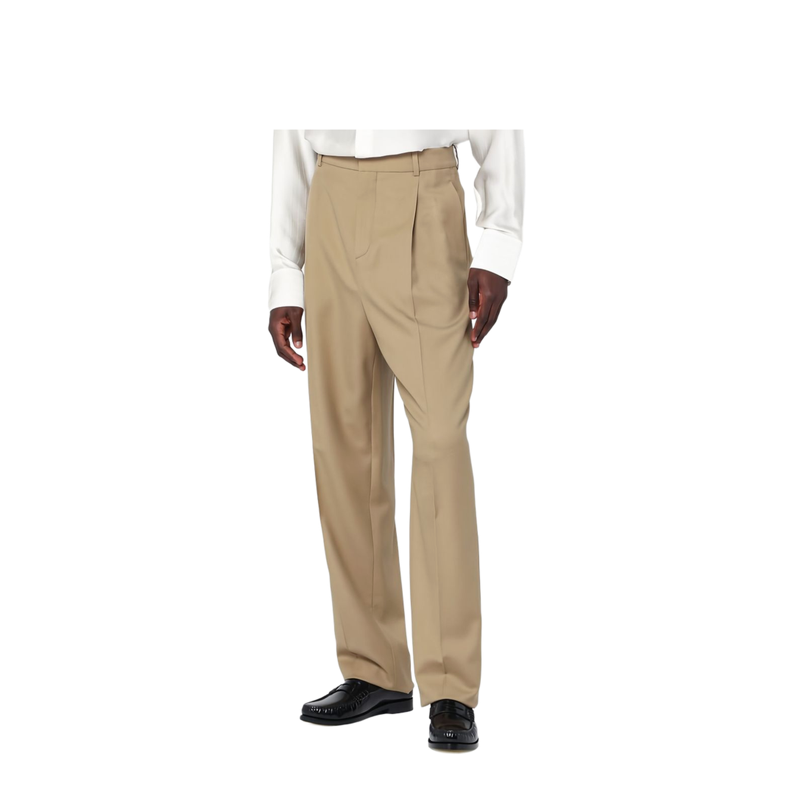 High-Waisted Pants in Wool Gabardine