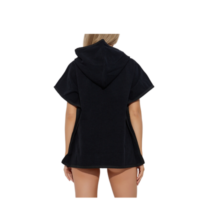 Cotton Poncho Black