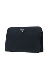 Saffiano Leather Clutch, Silver Hardware