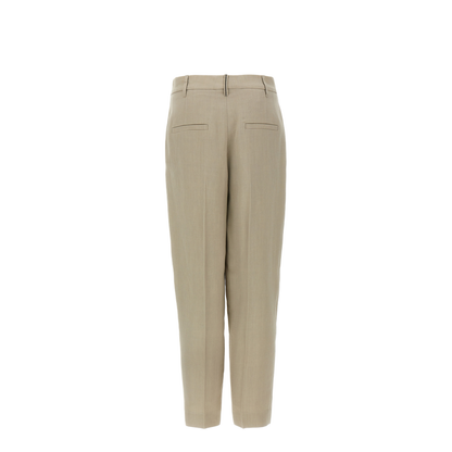 Slouchy Trousers in Viscose and Linen Fluid Twill with Moniline