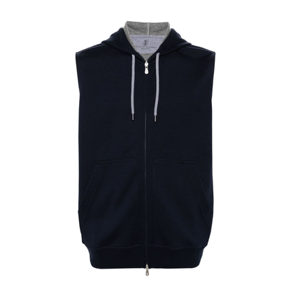 Cotton and Cashmere Blend Hooded Vest