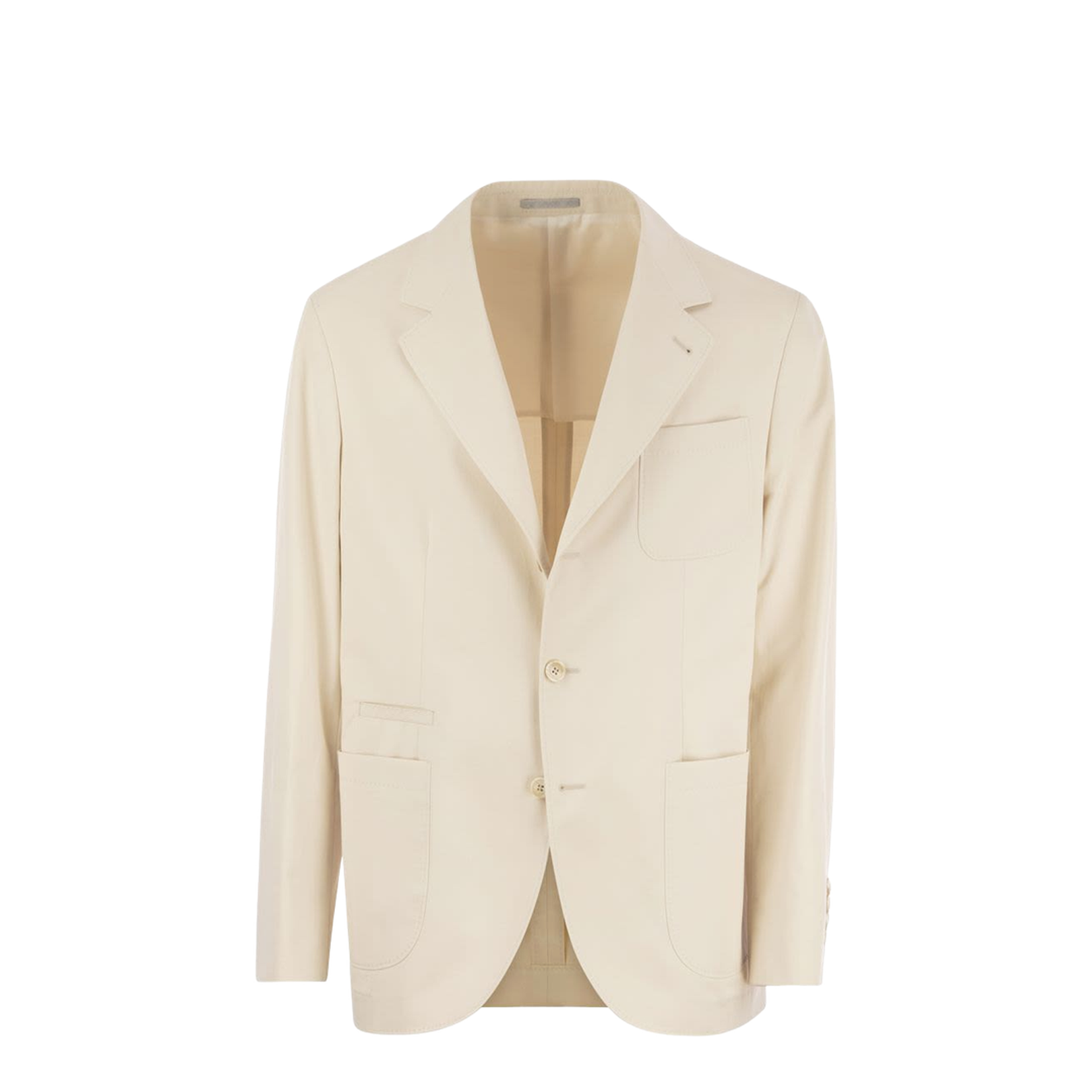 Cotton and Cashmere Deconstructed Jacket with Patch Pockets