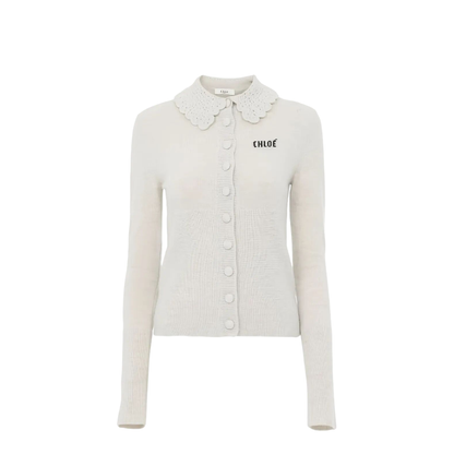 MAYFEYR - Chloè - Crocheted Collar Wool Cardigan - CH26SMC0353