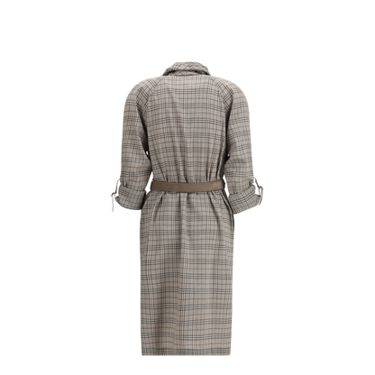 MAYFEYR - Burberry - Wool Check Dress With A Shawl Collar - 8118175