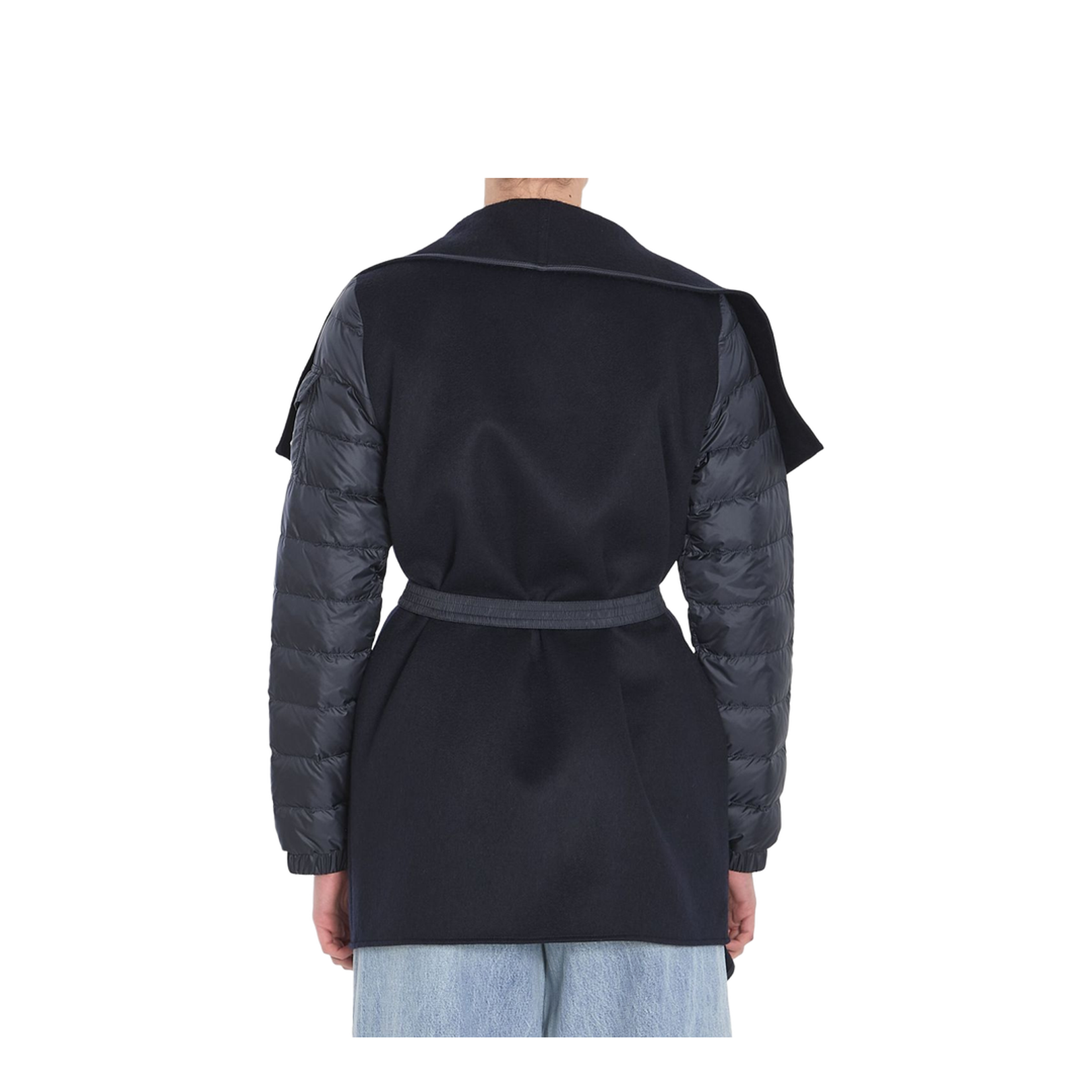Dark Blue Padded Wool Felt Cape