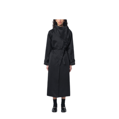 MAYFEYR - The Garment - Black Cotton Blend Kelly Trench Coat - 21115PL050