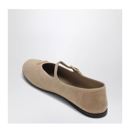 MAYFEYR - Prada - Ballet Flats In Sand Suede Leather - 1F793N005008F0036