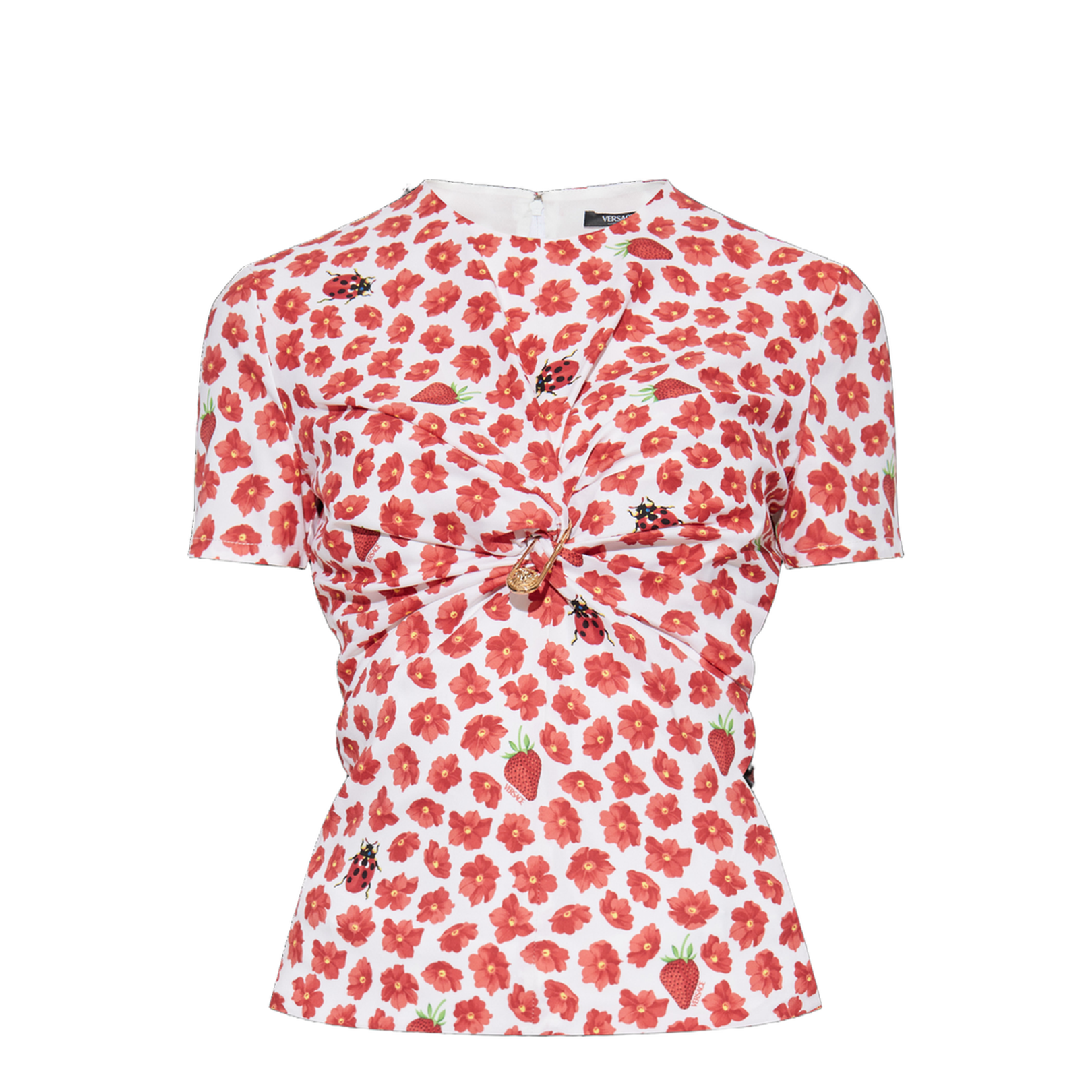 Silk Top with Floral Motif