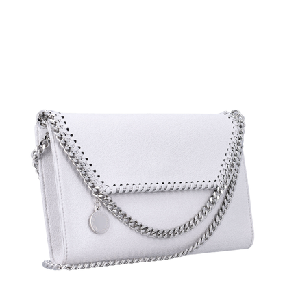 Pearl Grey Falabella Shoulder Wallet Bag