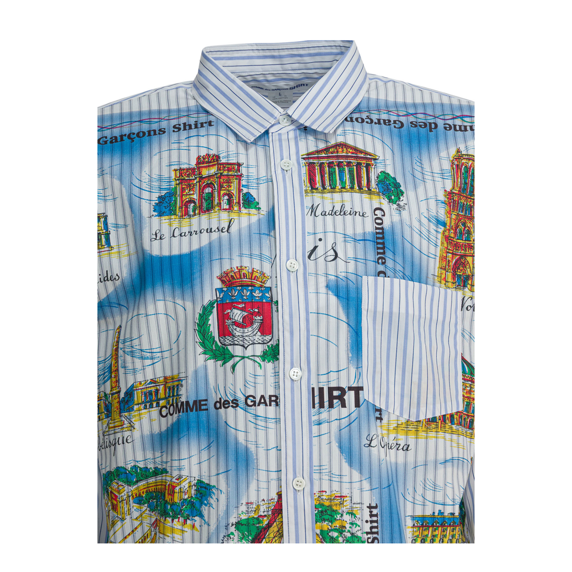 MAYFEYR - Comme Des Garcons - Striped Shirt With Print - FPB015W251STRIPEMIX