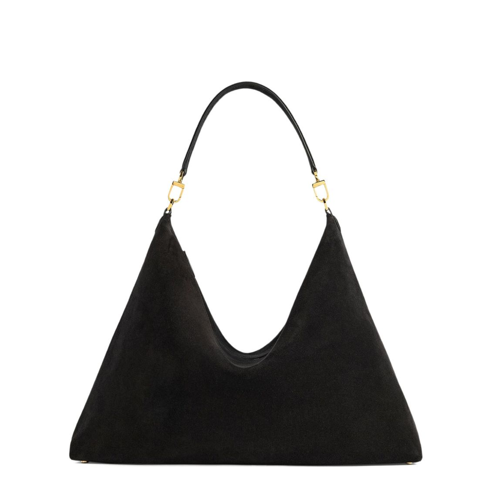 Black Suede Bevel Bag