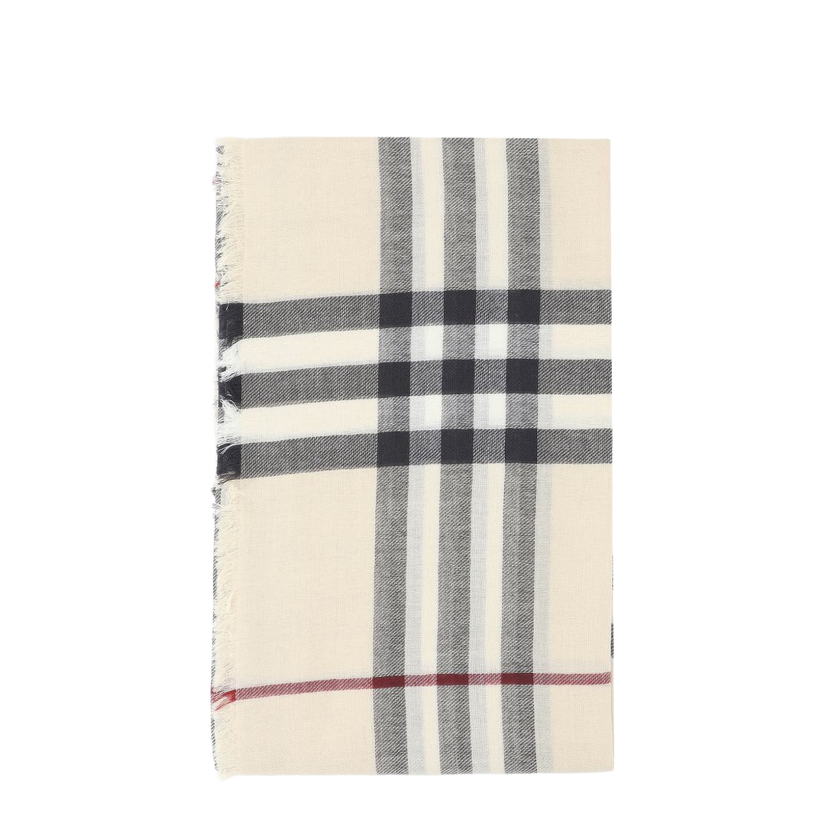 Giant Check Wool Scarf - Cream