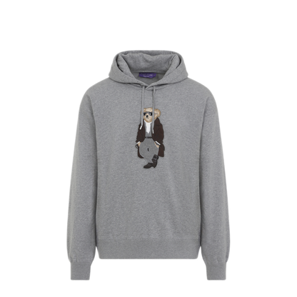 MAYFEYR - RALPH LAUREN PURPLE LABEL - Classic Light Grey Cotton Bear Hoodie - 790P08129001CLASSIC