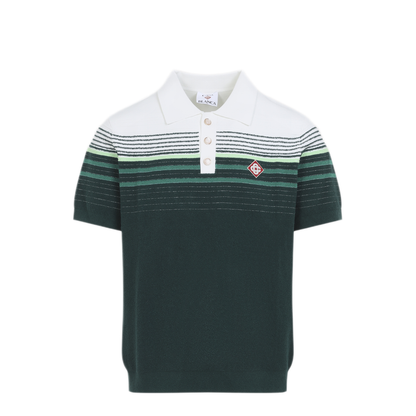 MAYFEYR - Casablanca - Boucle Stripe Knitted Polo - MPF26KW142201WHITE