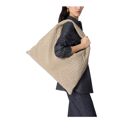 Hop Large Calfskin Shoulder Bag Beige
