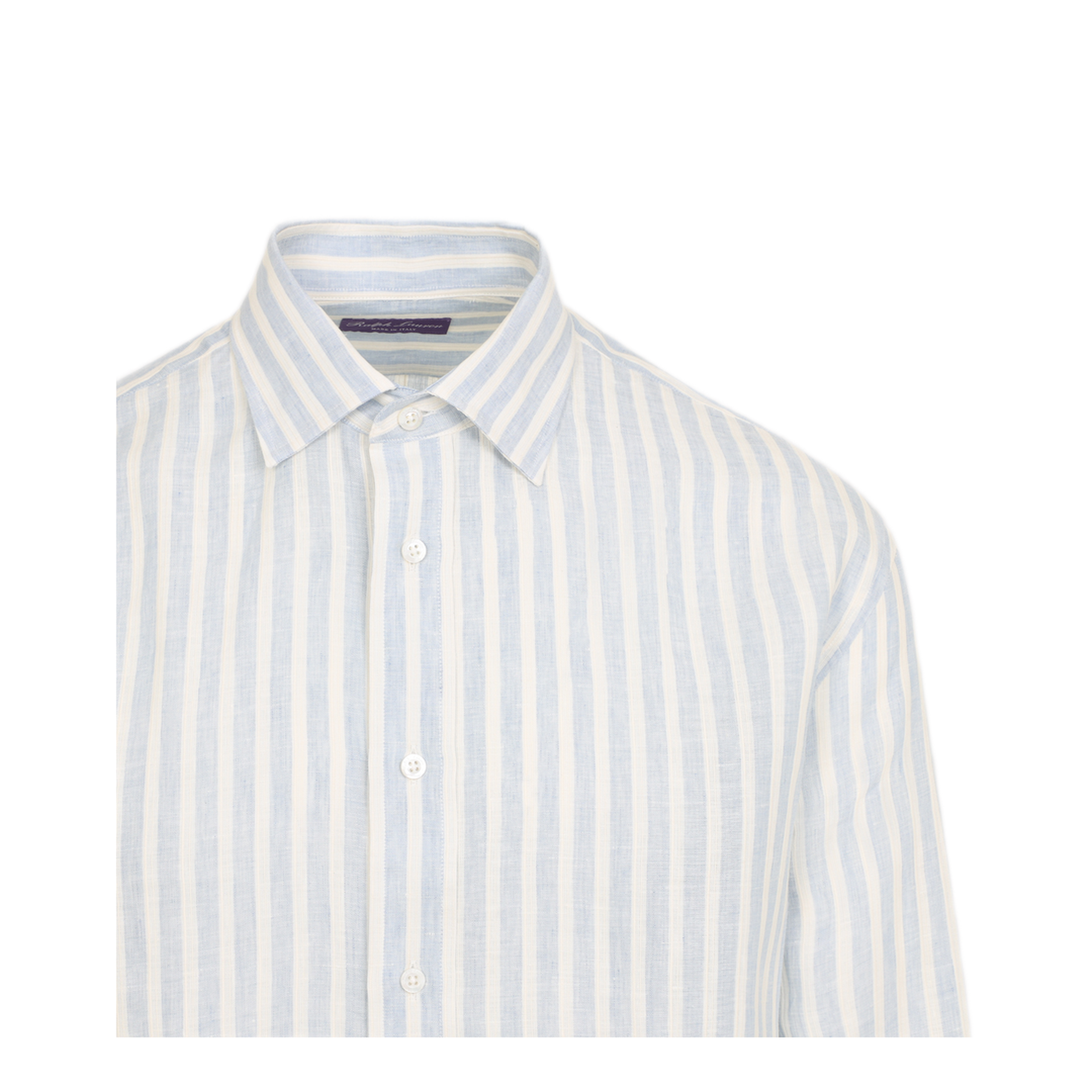 MAYFEYR - RALPH LAUREN PURPLE LABEL - Light Blue Linen Shirt - 790P11149001LT