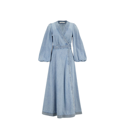 MAYFEYR - Zimmermann - Indra Denim Wrap Midi Dress - 7266DSS262SKYLK