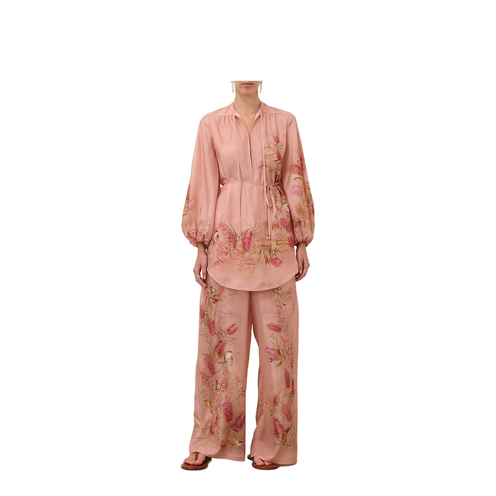 Cascadian Printed Silk Top in Pink