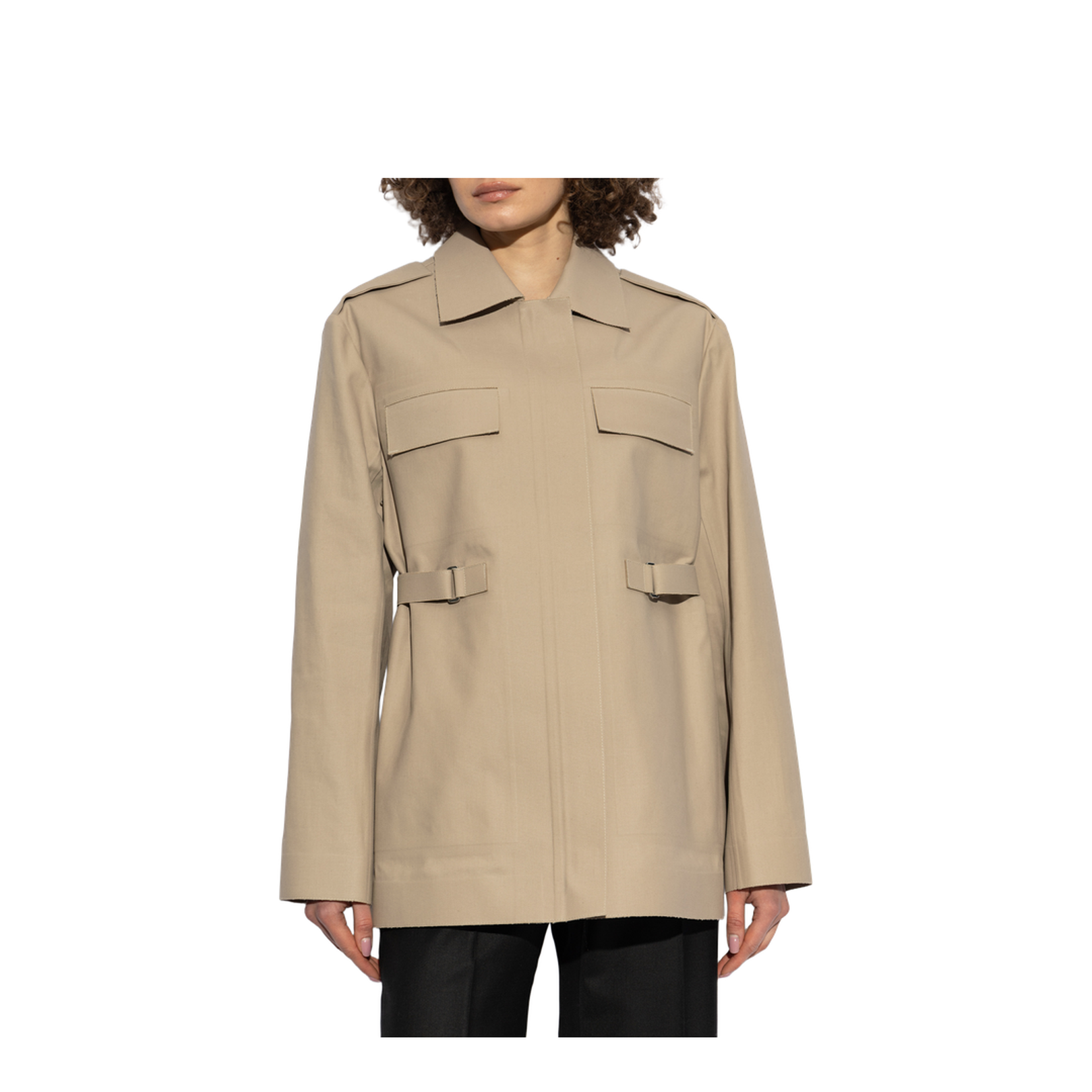 Jacket with waist belt