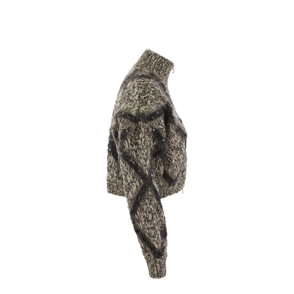 Knitted Wool Blend Cardigan