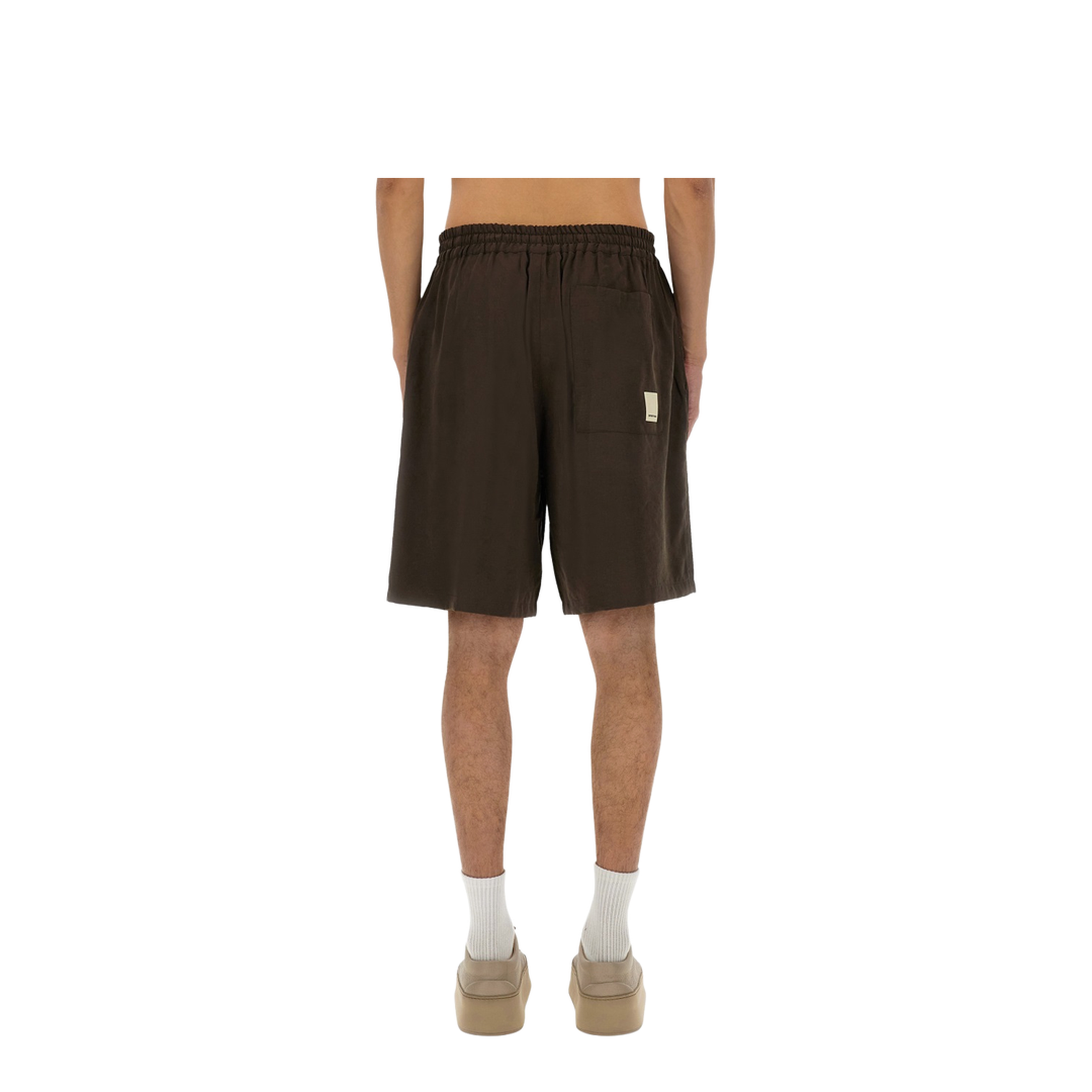 Drawstring Bermuda Shorts in Printed Modal