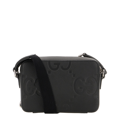 GG Jumbo Medium Leather Messeger Bag - Black