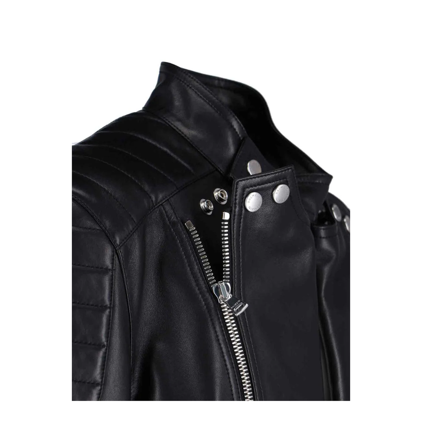 Leather Biker Jacket - Black