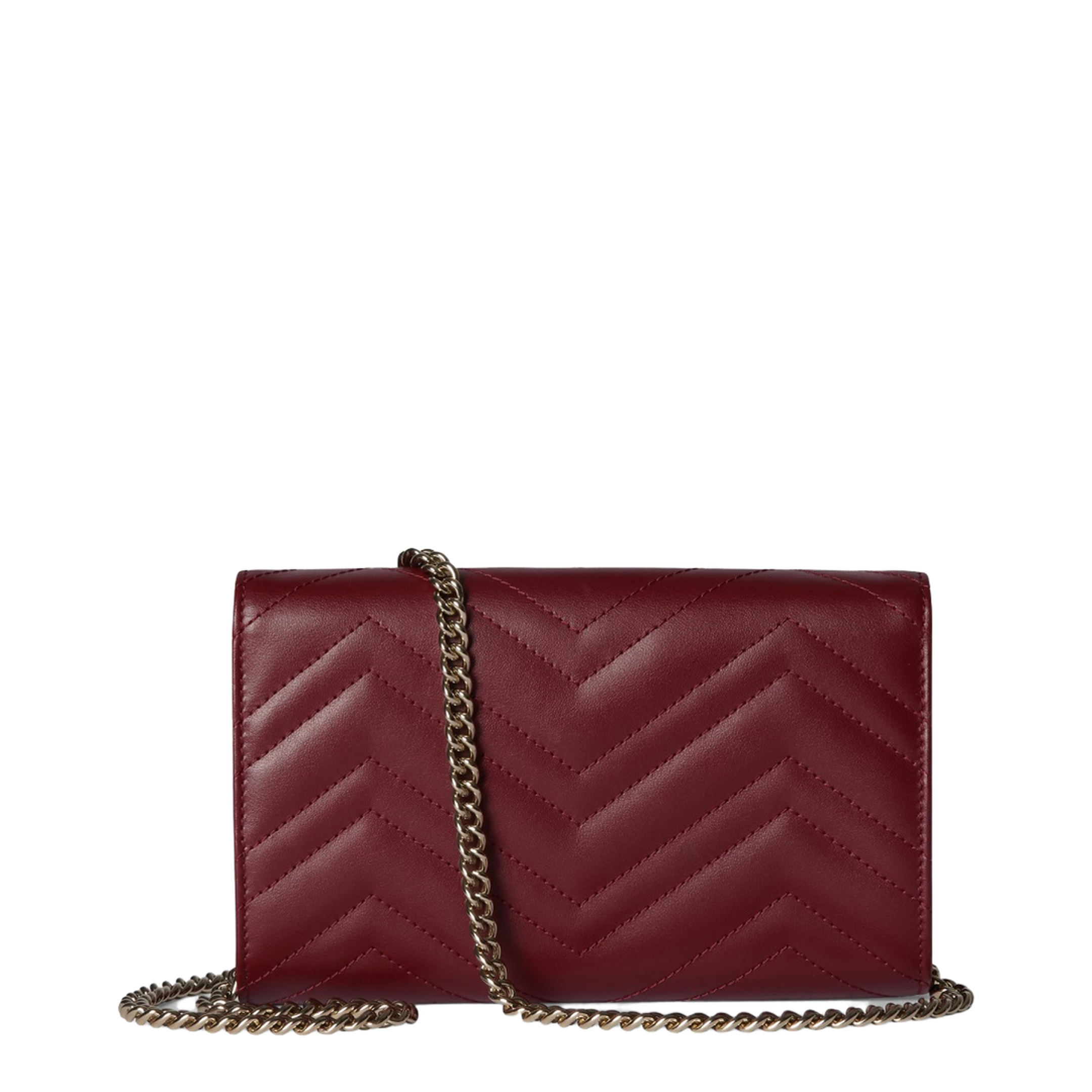 Wallet on Chain in Rosso Ancora Red Leather