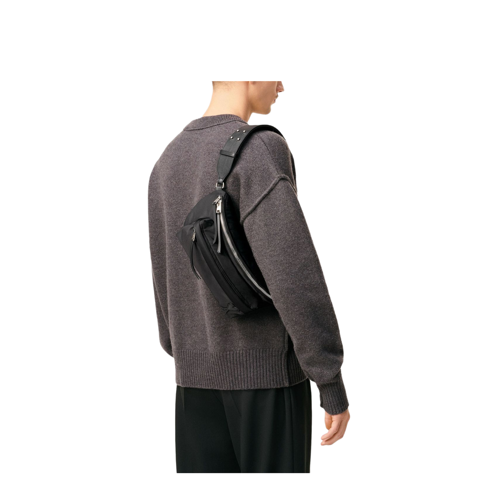 Black Nylon Canvas Bumbag