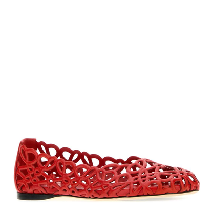MAYFEYR - Loewe - Red Leather Petal Anagram Ballerinas - LLST466X17RED